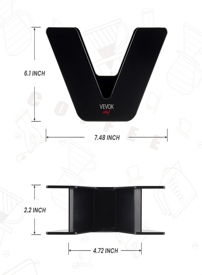 VEVOK CHEF Coffee Filter Holder for #1#2 Filter with 100 pcs #2 Filter Papers Storage Coffee Paper Rack Coffee Filter Black Paper Stand Coffee Accessories for Cone Coffee Filters - Image 4
